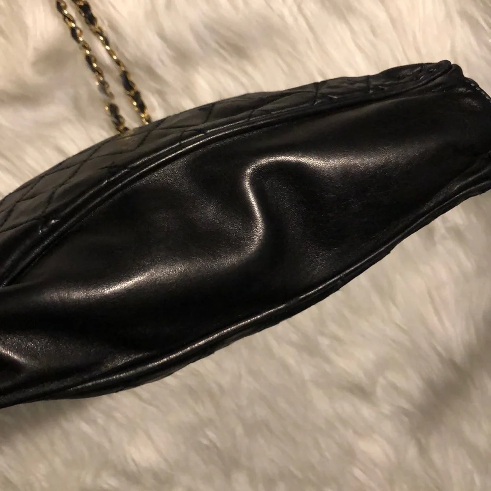 Vintage Gino Ferruzzi Black Leather Bag